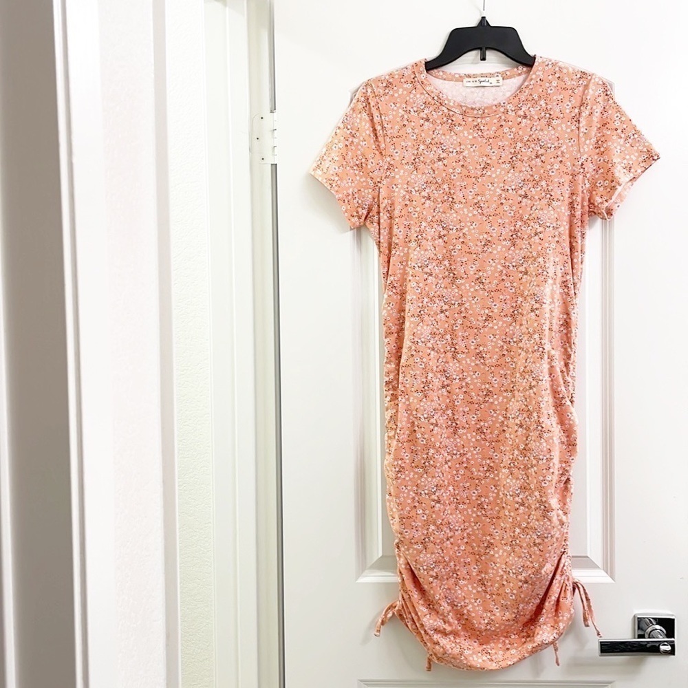 Live To Be Spoiled floral print ruched tie dress
